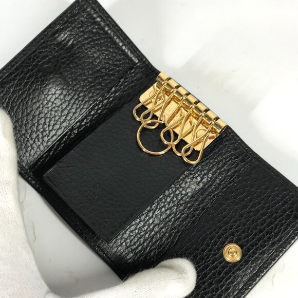 GUCCI 456118 key GG Marmont 6-Ring Key Case Leather Black - Picture 5 of 8